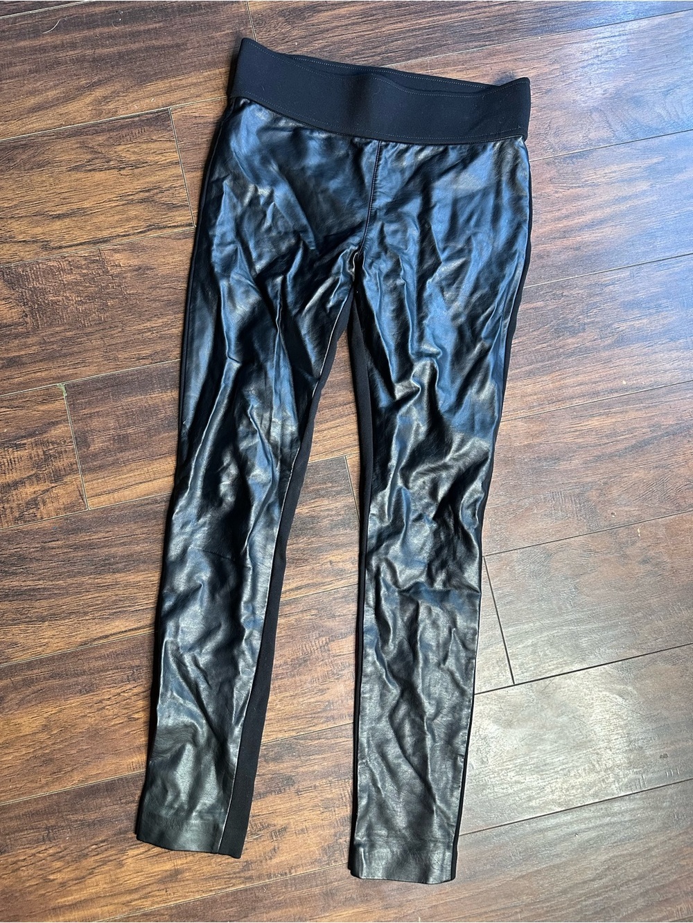 Club Monaco Black Faux Leather Panel Leggings